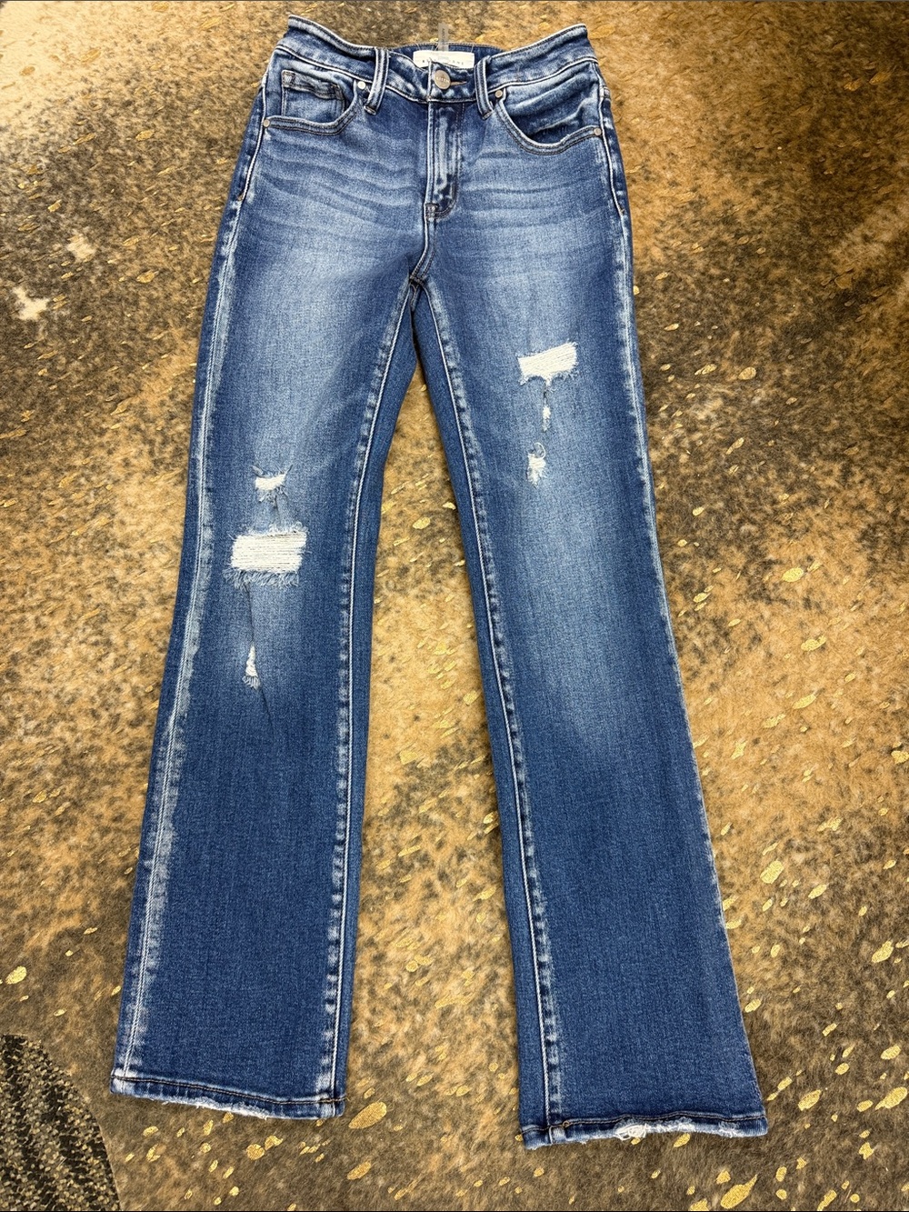 RISEN Blue Distressed Women's Jeans | size 1/25